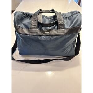 Giorgio Armani Fragrances Tote Bag Weekend Canvas Blue‎ Beach Overnight Zip Up.
